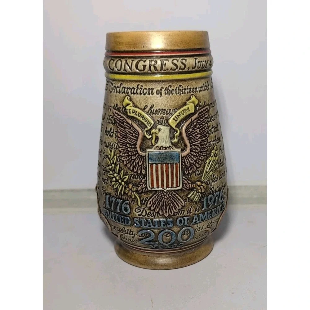 Vintage 1776 200 Years Anheuser Declaration Independence Ceramarte Beer Stein